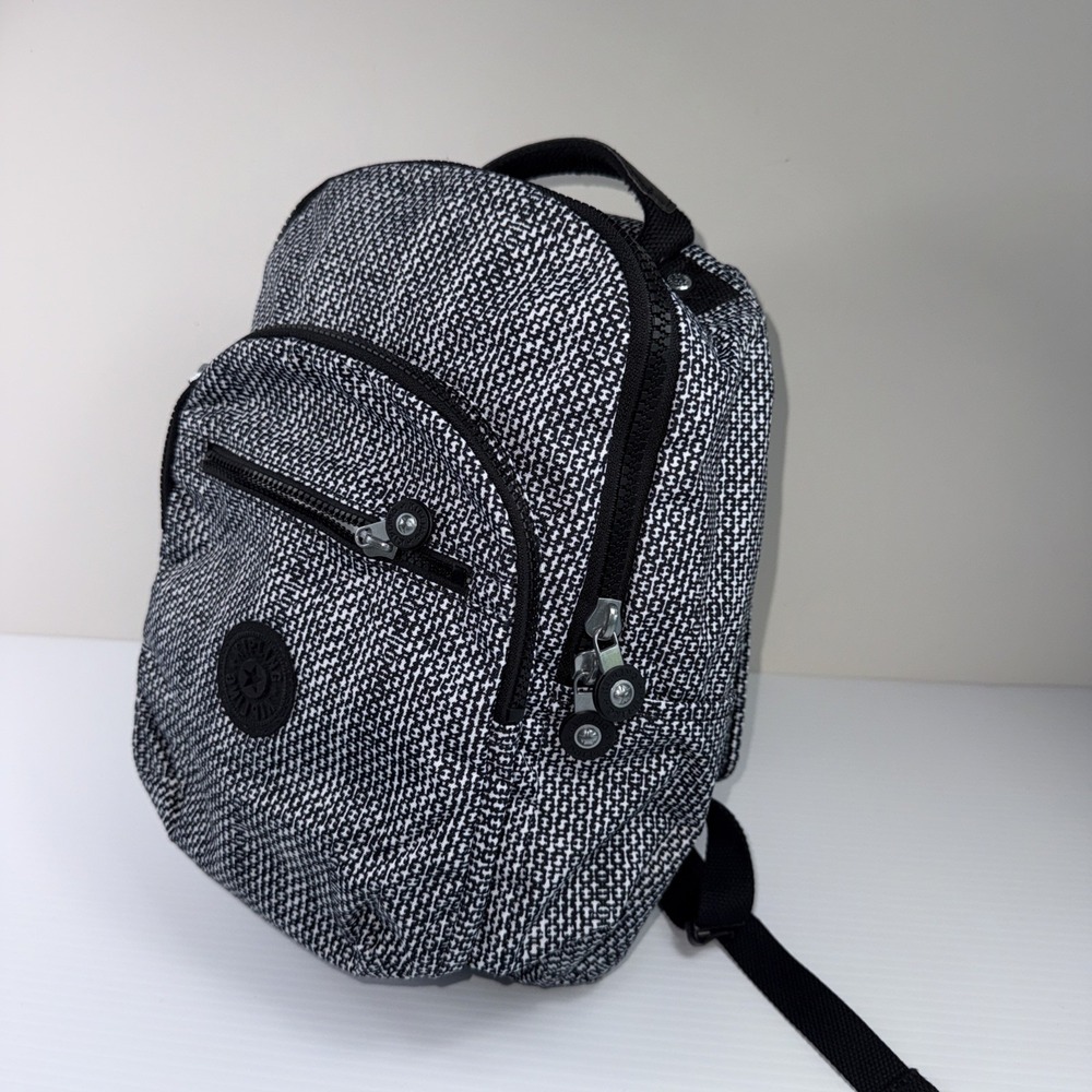 Kipling Women's Seoul 13" Backpack Black White Padded Strap No Flaws
